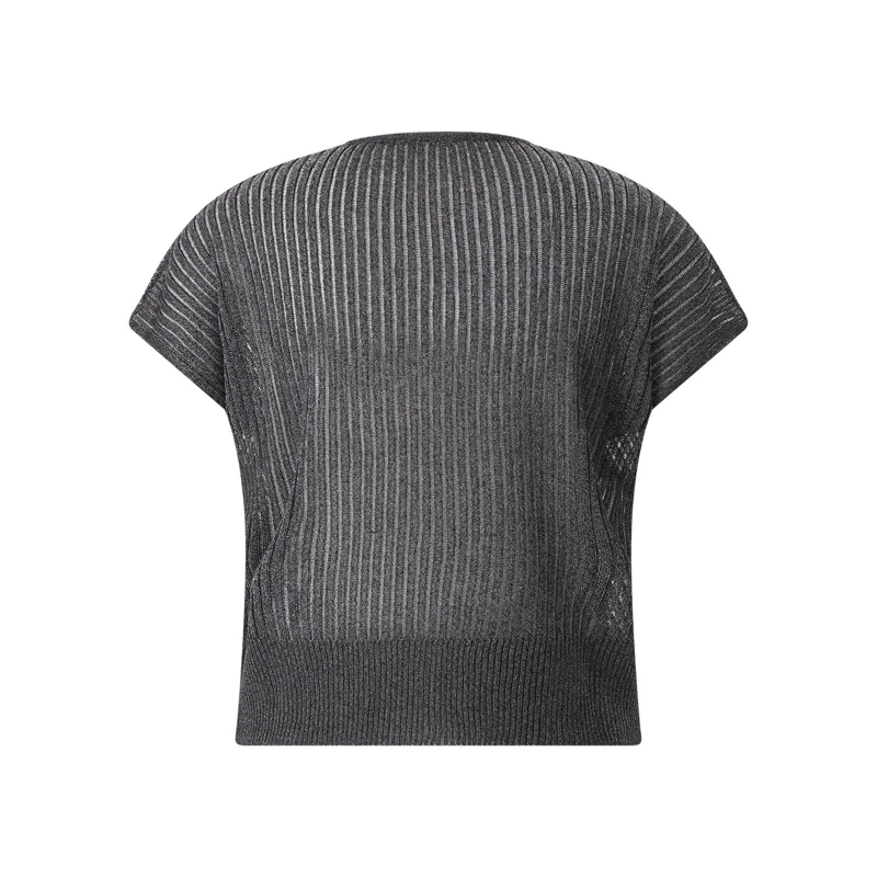 Roberto Collina Bluse Kurzarm-Strickjacke grau(Image 2)