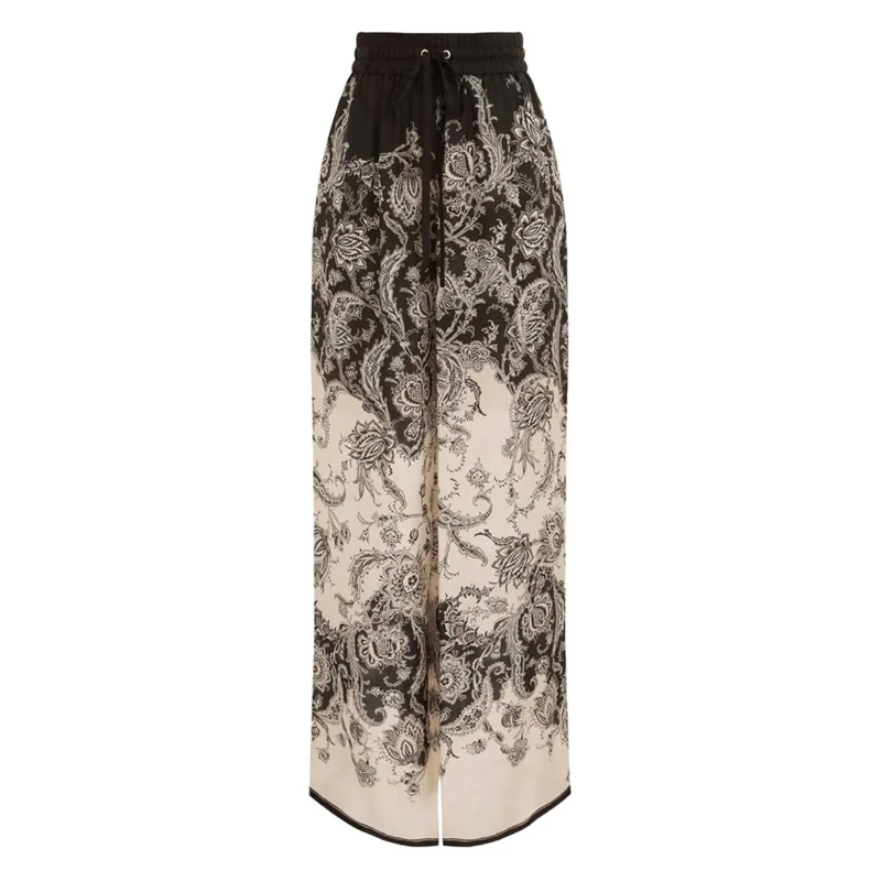 Zimmermann  Relaxed Floral Print Trousers With Elasticated Wai Neutrals