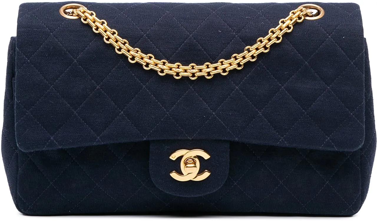 Chanel Hobo Bags - Medium Classic Jersey Double Flap - Gr. unisize - in Blau - für Damen