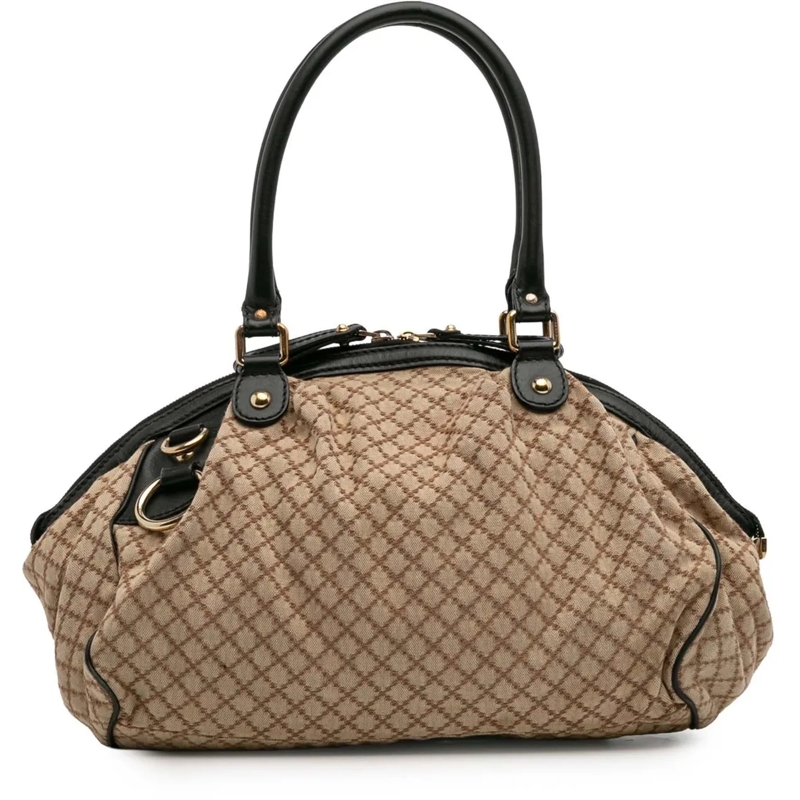 Gucci Schultertasche Diamante Canvas Sukey Satchel braun