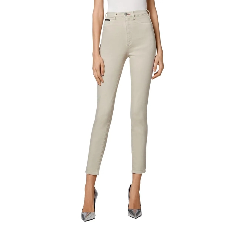 Philipp Plein Skinny-Leg-Jeans Jeggings Iconic Plein beige(Image 2)