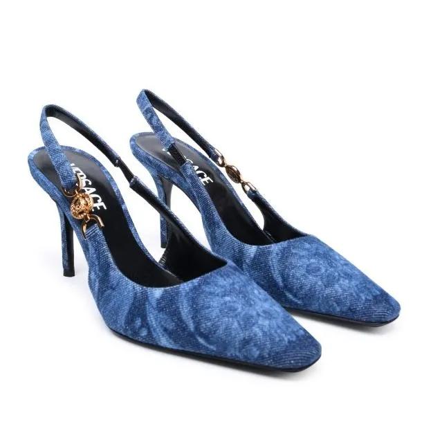 Versace Pumps & High Heels - Sling Back In Light Blue Jeans - Gr. 36 (EU) - in Blau - für Damen