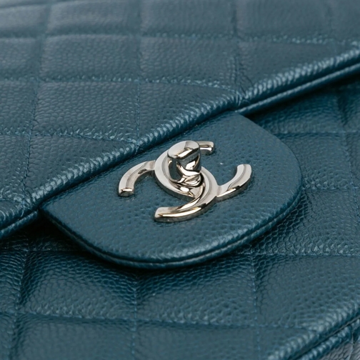 Chanel Sac à bandoulière 2014-2015 Jumbo Classic Caviar Double Flap blau (Image 2)