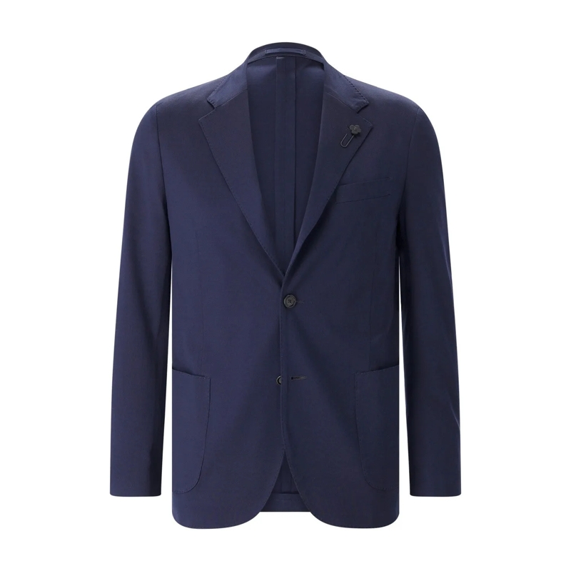 Lardini Anzugjacke Sakko aus Seide blau