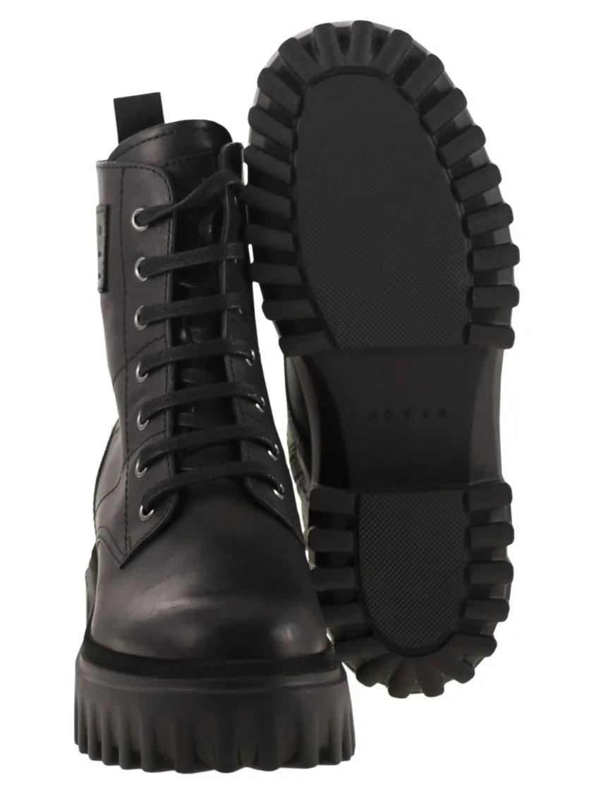 Thumbnail - Hogan Stiefel - H700 - Leather Combat Boots - Gr. 37,5 (EU) - in Schwarz - für Damen
