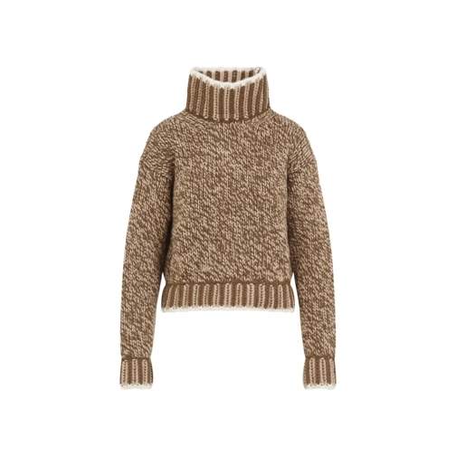 Moncler Turtleneck Knit Brown Pull à col roulé