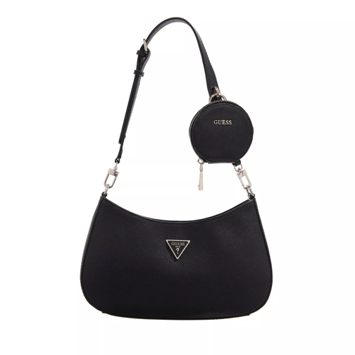 Guess Alexie Top Zip Shoulder Bag Black Hobotas