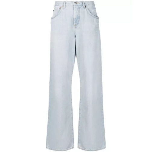 Agolde Fusion High-Waist Wide-Leg Denim Jeans Blue 