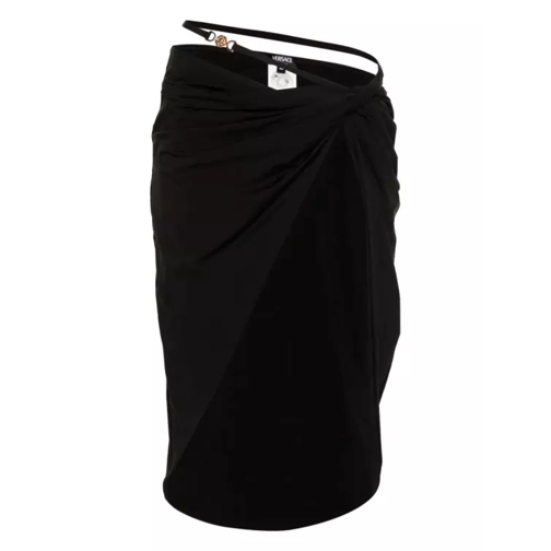 Versace Medusa-Plaque Jersey Beach Midi Skirt Black Black 