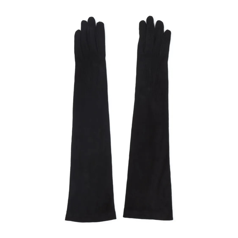 Giorgio Armani Gants Elongated Black Lamb Leather Gloves Black