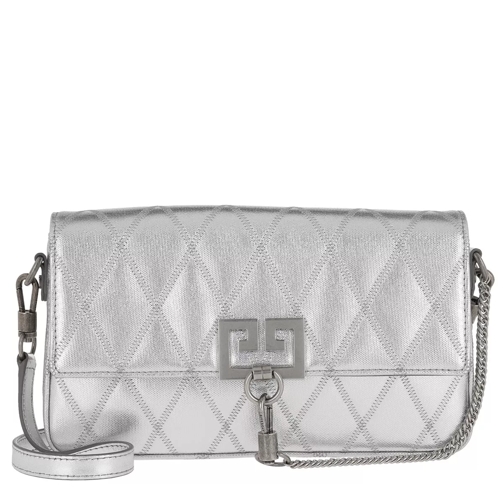 Givenchy Quilted Charm Shoulder Bag Silver Satchel