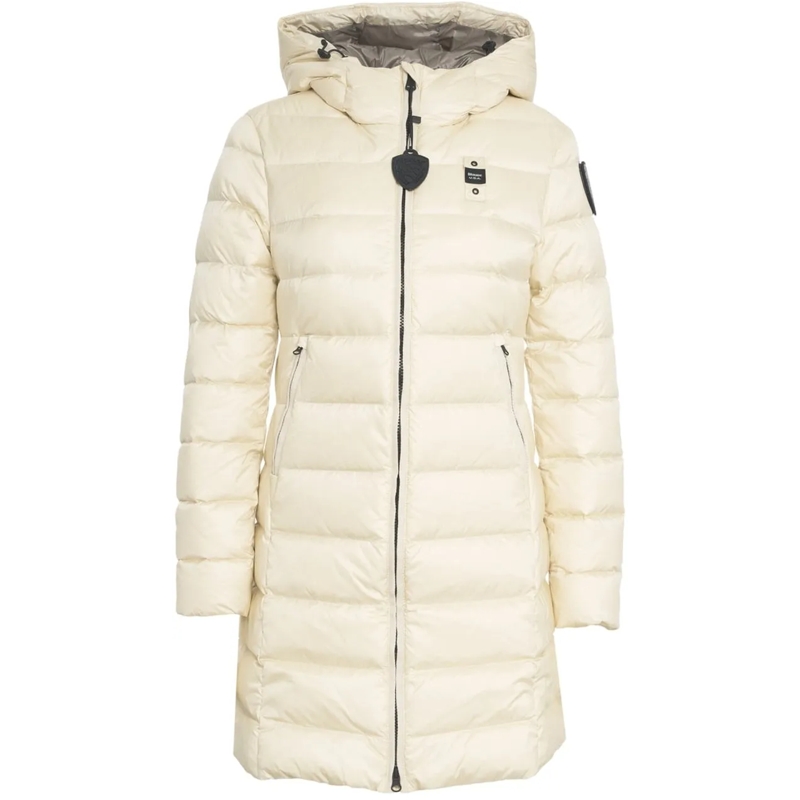 Blauer Mini-robe Quilted puffer 'Agnes' weiß