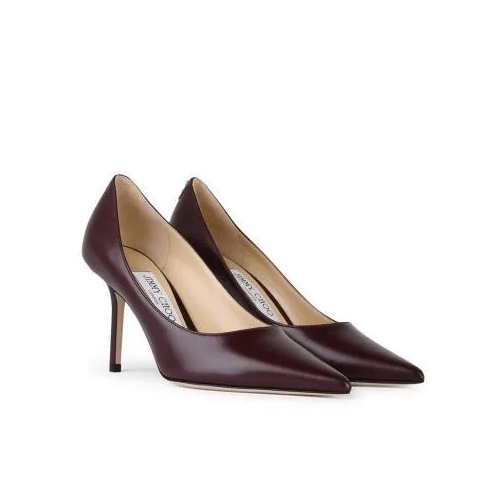 Jimmy Choo Love 85' Burgundy Leather Pumps Burgundy Tacchi