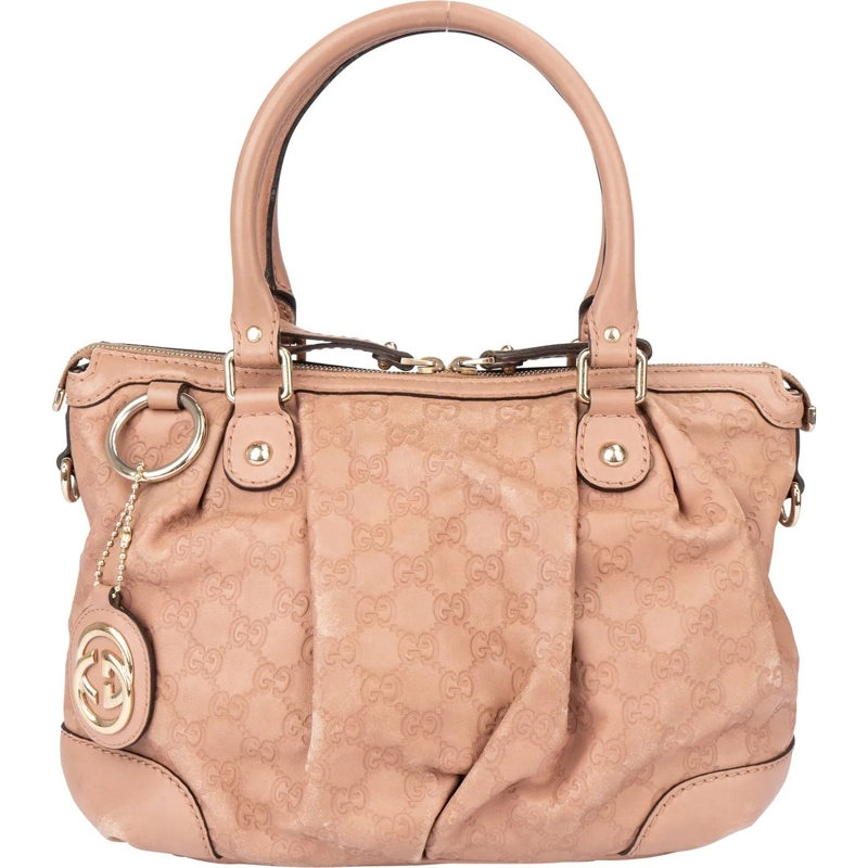 Gucci Schultertasche Gucci Leather GG Monogram Sukey Handbag rose