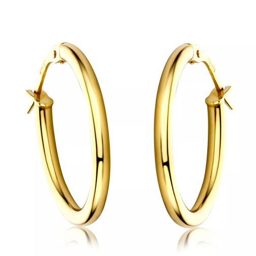 DIAMADA 14KT Oval Creole Earring  Yellow Gold Créole