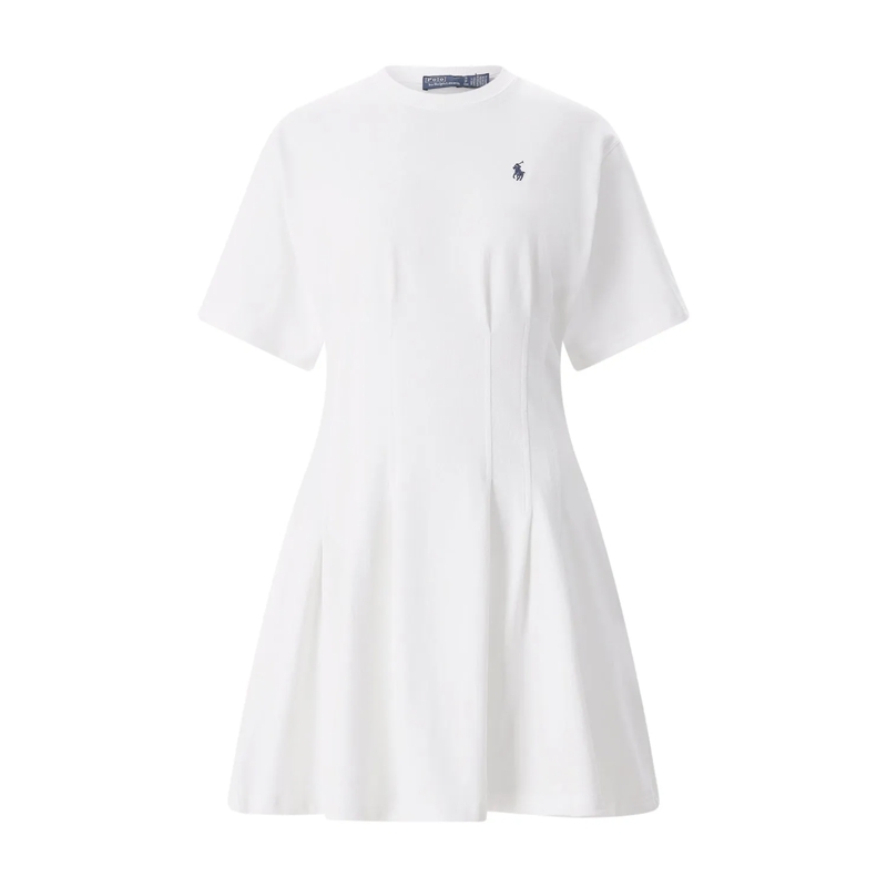 Polo Ralph Lauren Minikleid Tailliertes Jersey-Kleid weiß