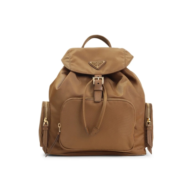 Prada Rucksack Brown Polyamide Bucket Bag With Multi-Compartment  Brown