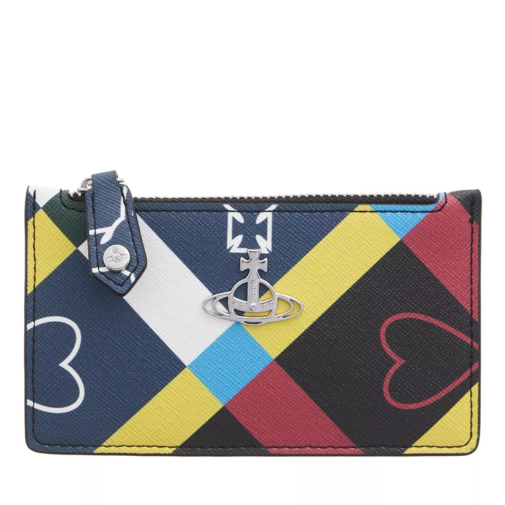 Vivienne Westwood Orb And Heart Check Slim Long Card Holder Orb