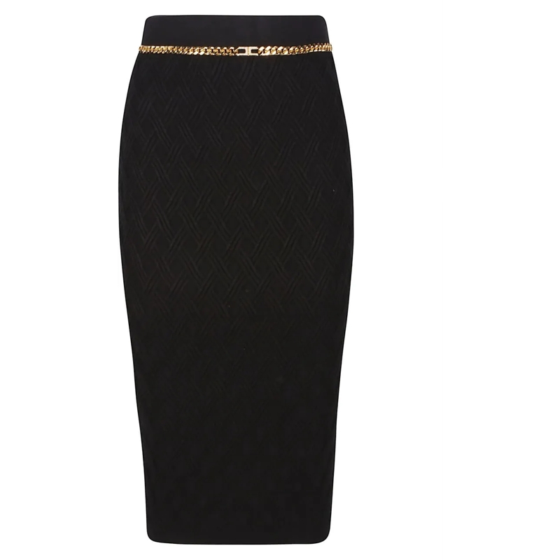 Elisabetta Franchi Jupe midi Midi Skirt Black schwarz