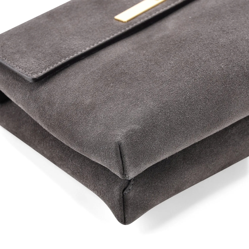 Abro Crossbodytas Schultertasche Twist aus Veloursleder grau(Image 3)