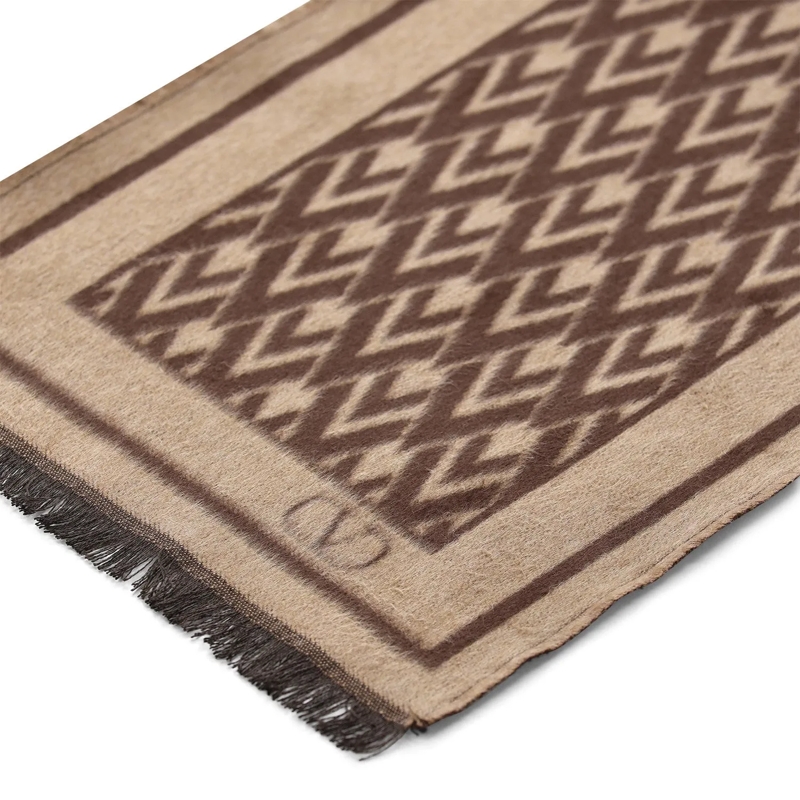 Valentino Garavani Wollschal Schal aus Seide beige(Image 4)