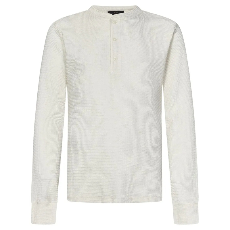 Polo Ralph Lauren Pullover Waffle-Knit Henley Shirt In Pristine White White