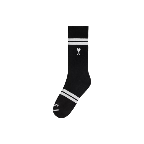 AMI Paris Socken mit weißem Ami De Coeur Logo black black 