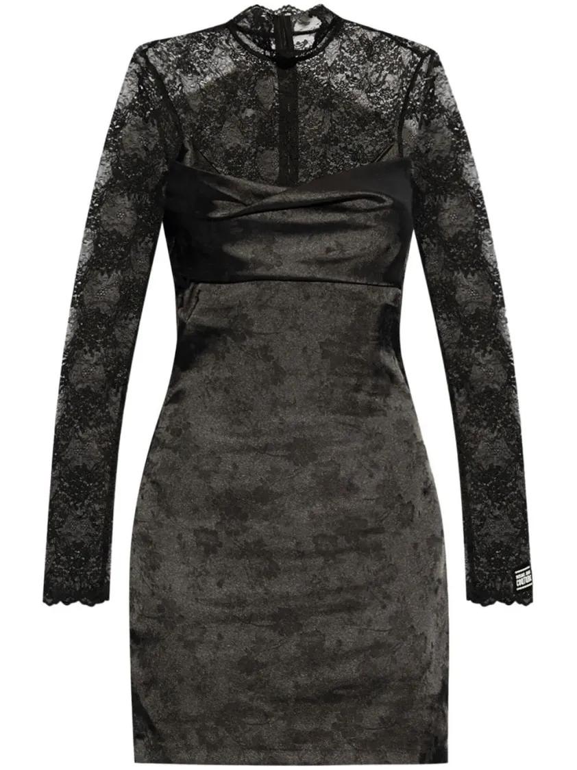 Thumbnail - Versace Jeans Couture - Jacquard Floral Dress - Größe 38 - schwarz
