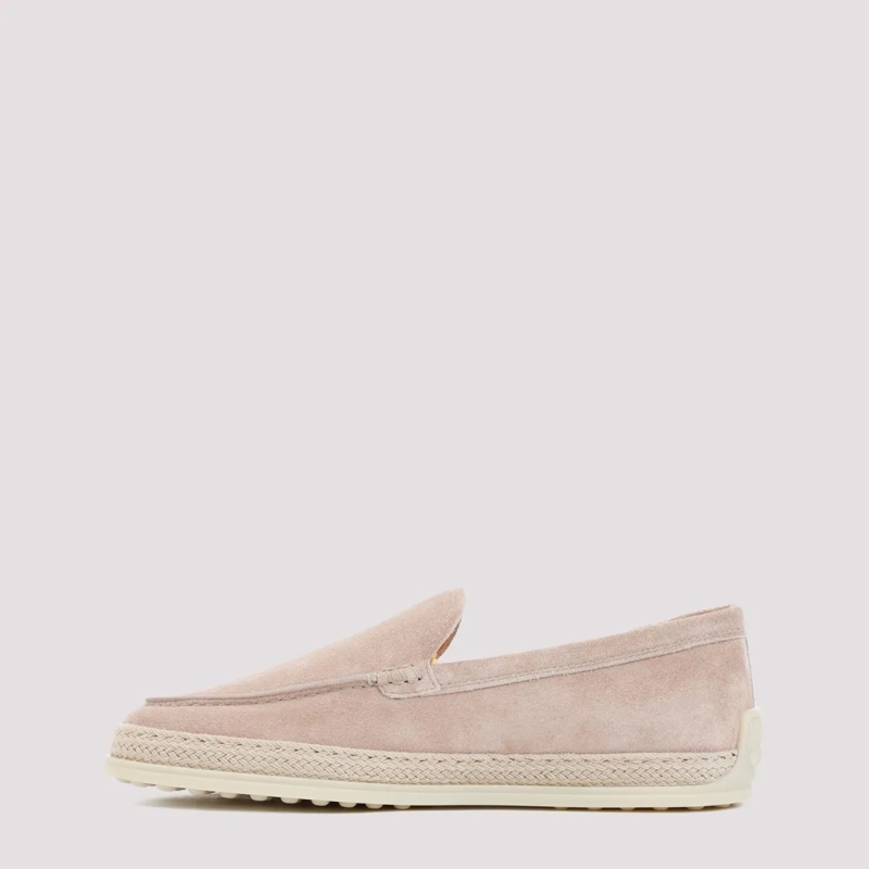 Tod's Ballerinas Pink Suede Loafers Neutrals