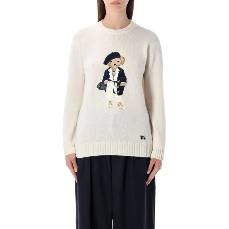 Polo Ralph Lauren Pullover Crewneck Polo Bear Sweater Neutrals