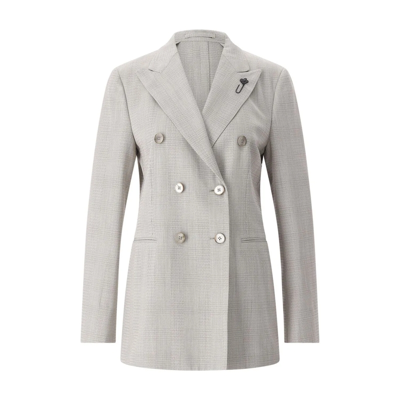 Lardini Blazer Karierter Blazer grau
