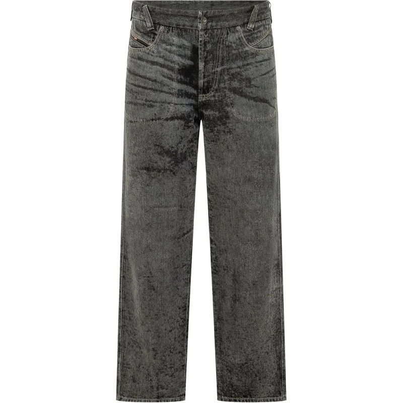 Diesel Jeans à jambe droite Jeans Dritti con Effetto Lavato dunkelgrau