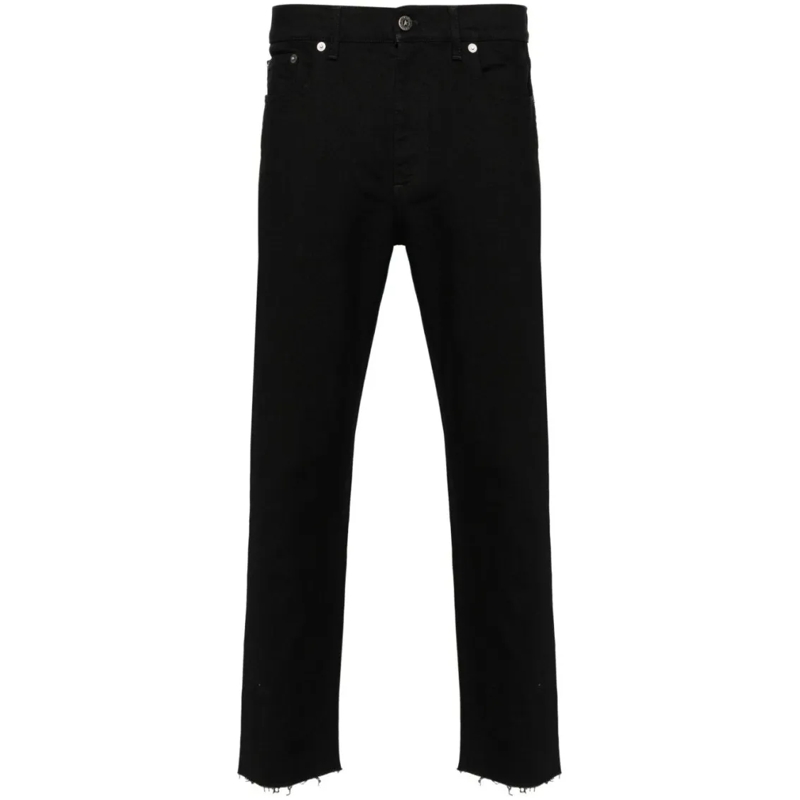 Golden Goose Jeans Slim-Fit Black Stretch-Cotton Denim Jeans With Raw Black