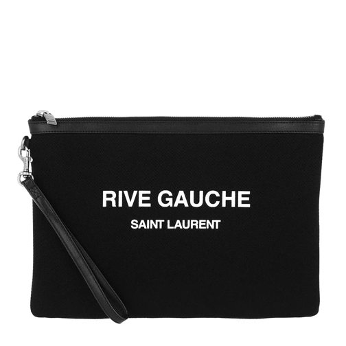 Saint Laurent Rive Gauche Pochette Canvas Black Pochette-väska