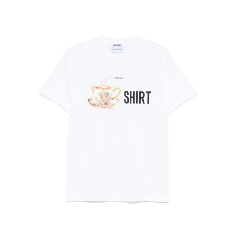 Moschino T-Shirt Short-Sleeved Crew Neck Top White