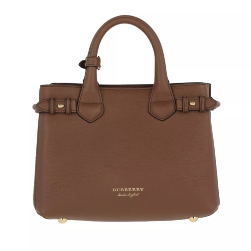 Burberry House Check Derby Small Leather Tote Tan Tote