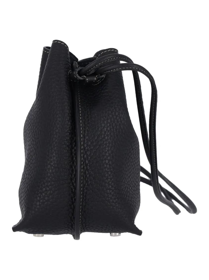 TOD'S Bucket bags Micro Bucket Bag In Textured Black Leather in zwart
