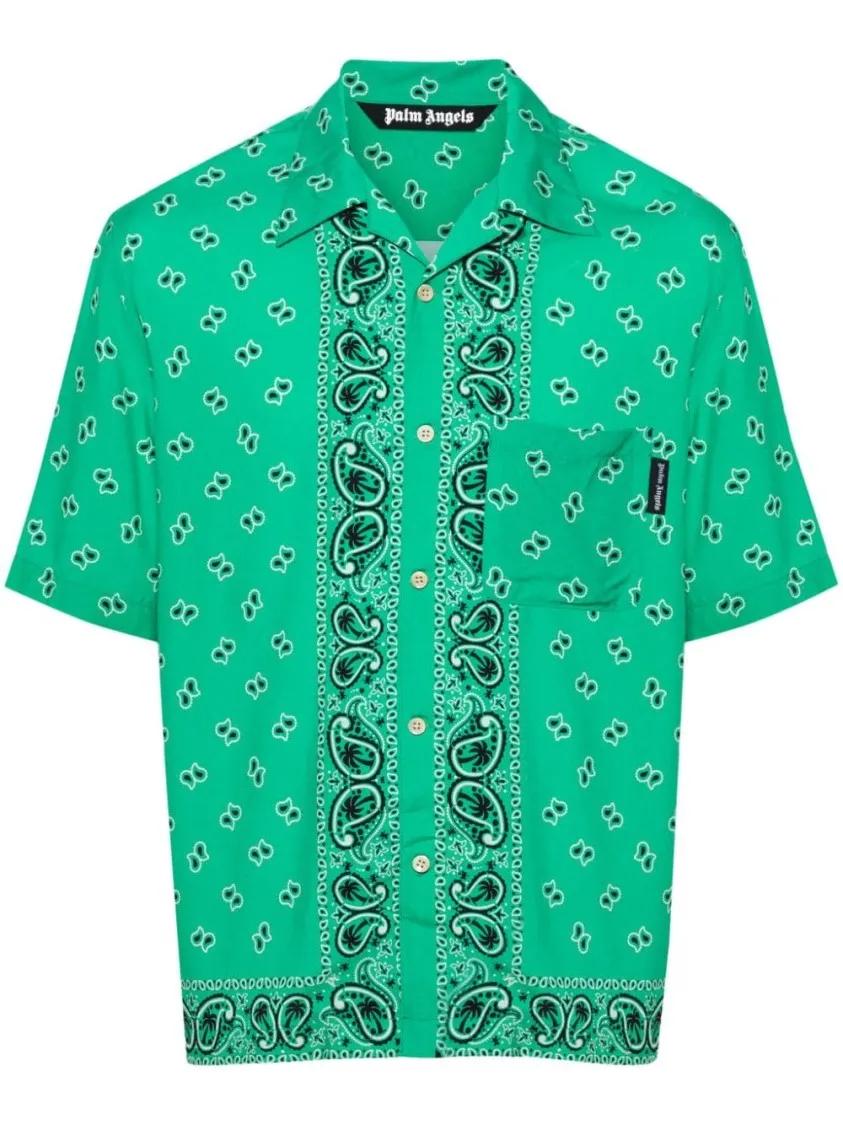 Thumbnail - Palm Angels - Logo Shirt - Größe 48 - grün