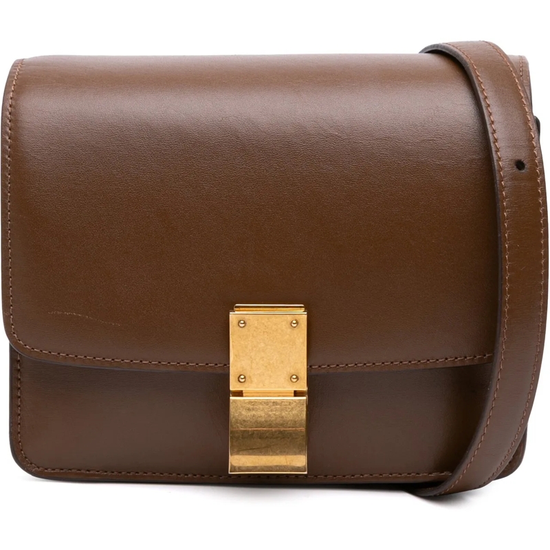 Celine Schultertasche Small Calfskin Classic Box braun
