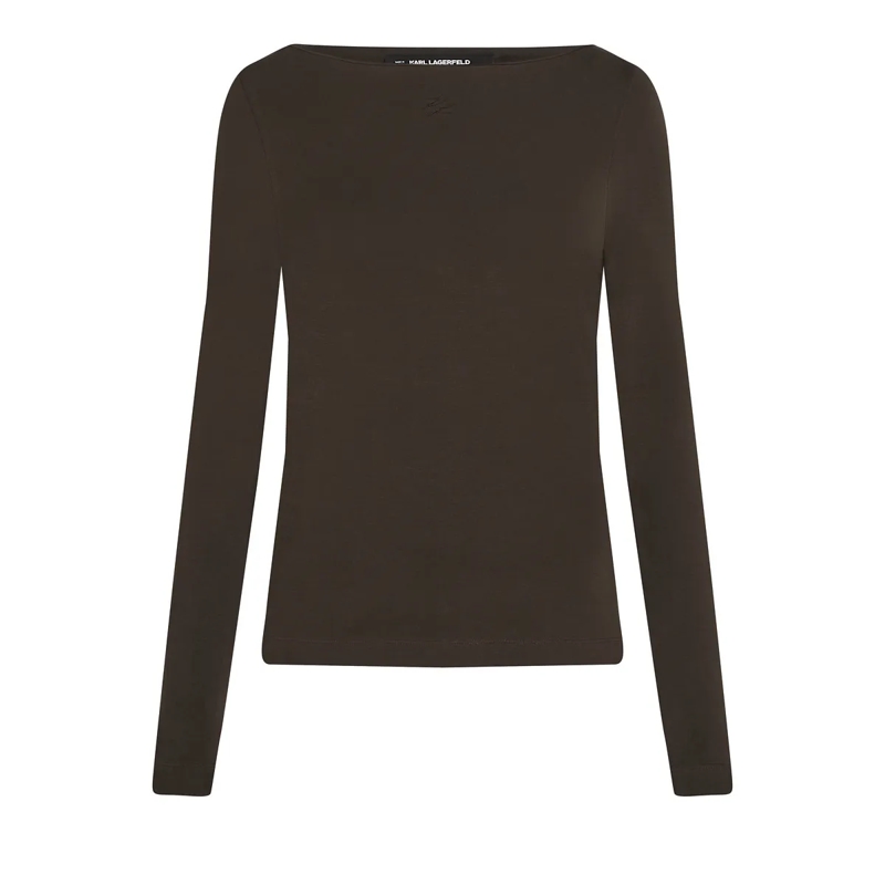 Karl Lagerfeld T-Shirt Langärmeliges T-Shirt Top rot