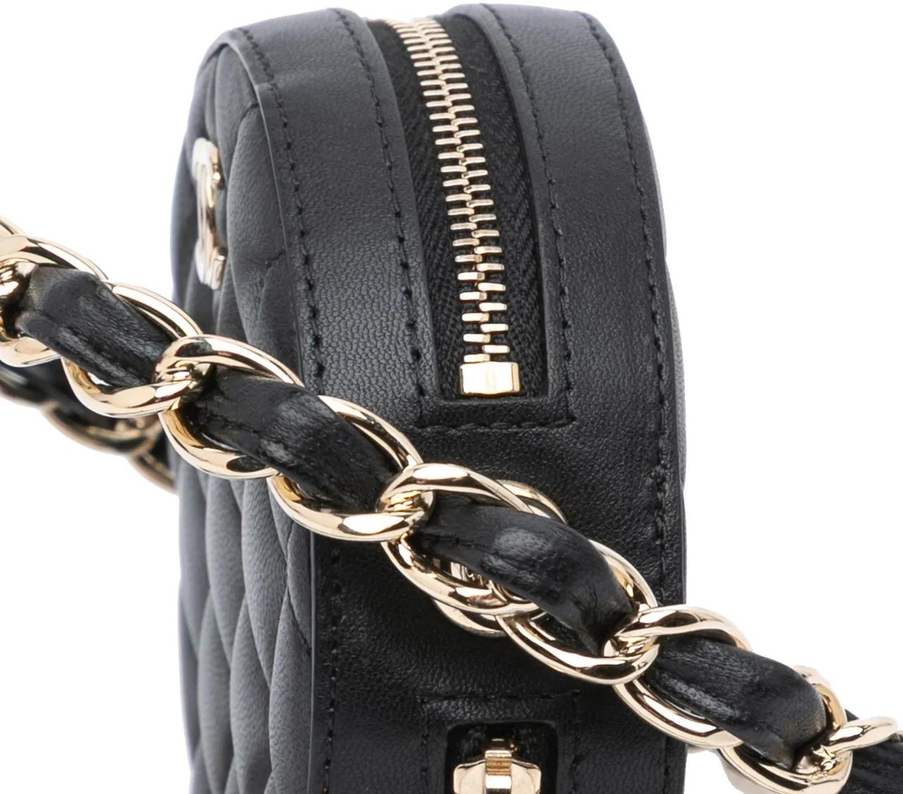 Thumbnail - Chanel Hobo Bags - 2021 CC Quilted Lambskin Round Chain Around Clutch - Gr. unisize - in Schwarz - für Damen