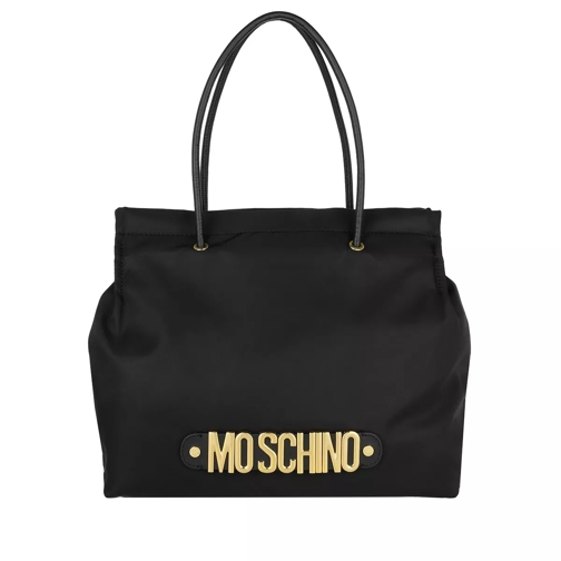 Moschino Logo Shopper Nylon Black Tote
