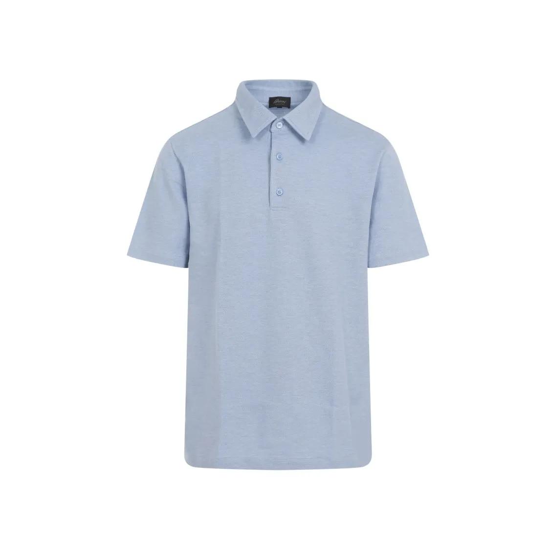 Brioni - Sky-Blue Cotton Polo - Größe M - blau