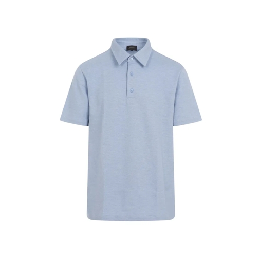 Brioni Sky-Blue Cotton Polo Blue Polotröja