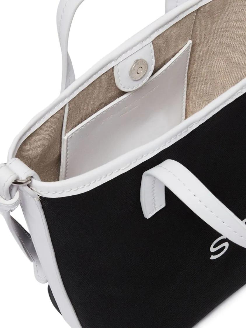 Stella Mccartney Shoppers & Totes Canvas Tote Bag With Contrasting Logo Prints in zwart