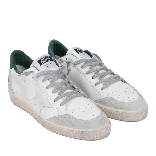 Golden Goose Low-Top Sneaker - Ball Star White Green Polyurethane Sneakers - Gr. 44 (EU) - in Weiß - für Damen