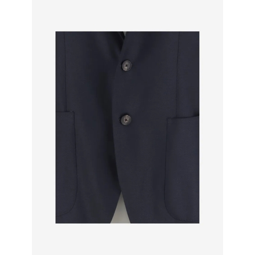 Tagliatore Blazer Stretch Wool Single-Breasted Jacket Blue (Image 3)