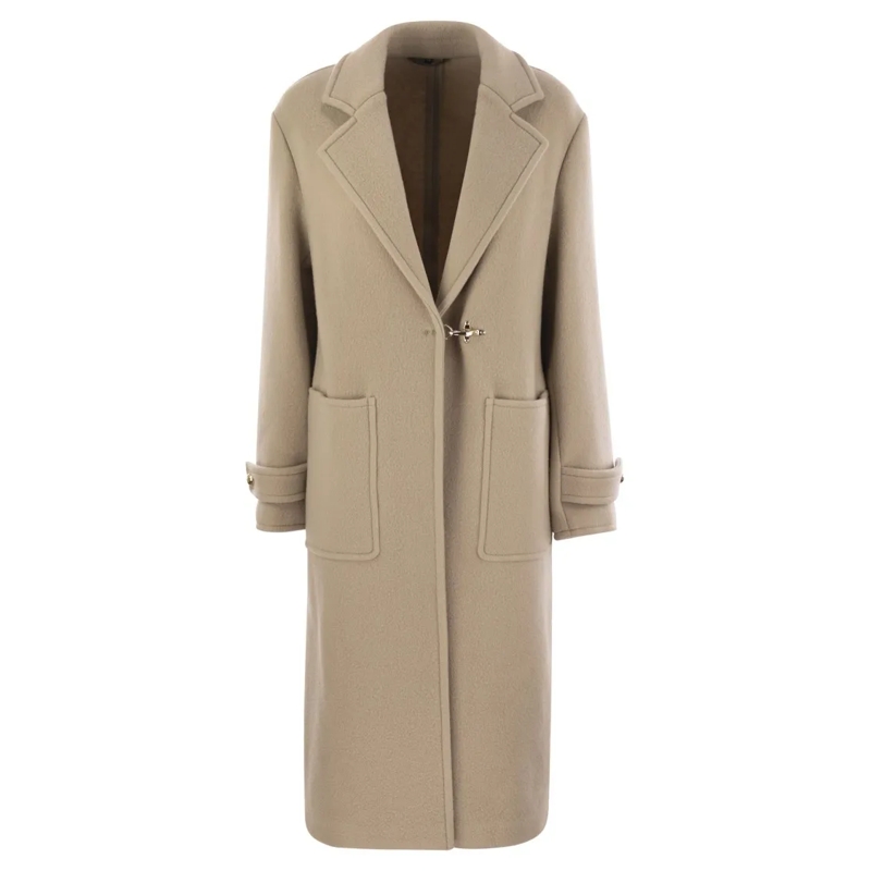 Fay Manteaux de tanche Wool And Cashmere Coat Neutrals
