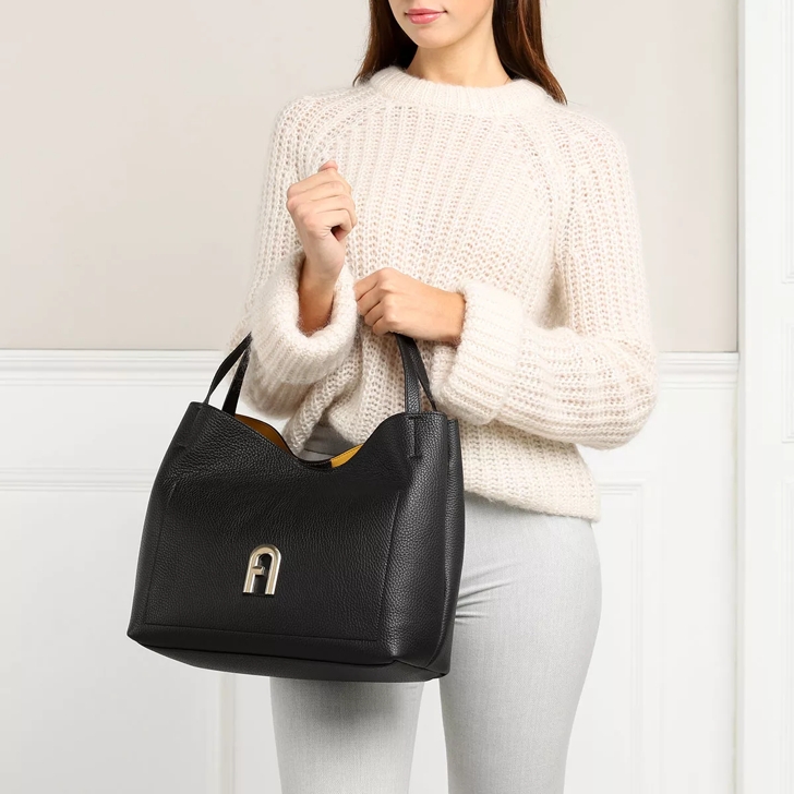 Furla Furla Primula L Hobo - Vitello St.Daino New Nero | Hobo Bag