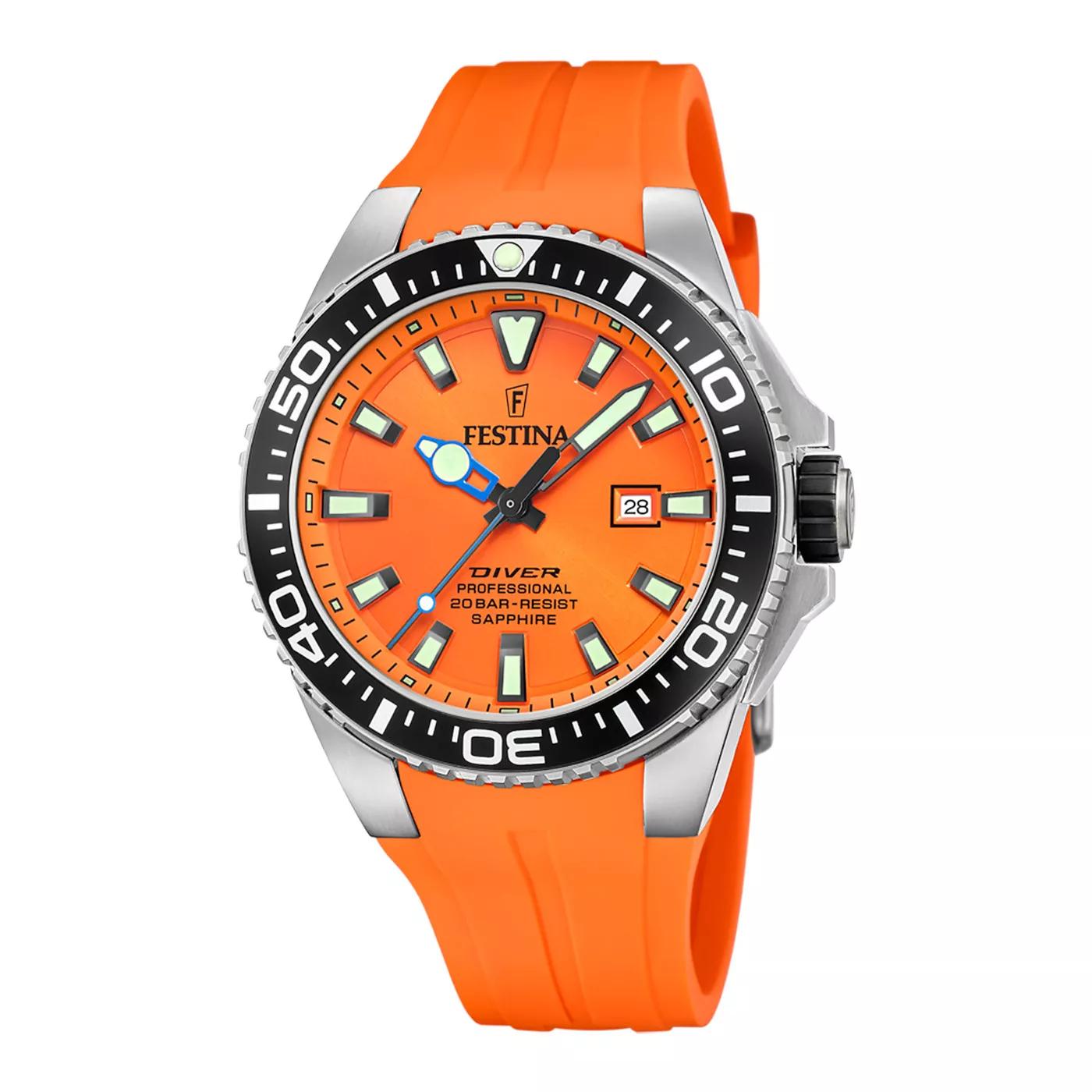 Festina Uhren - Festina Diver herren Uhr Orange F20664/4 - Gr. unisize - in Schwarz - für Damen